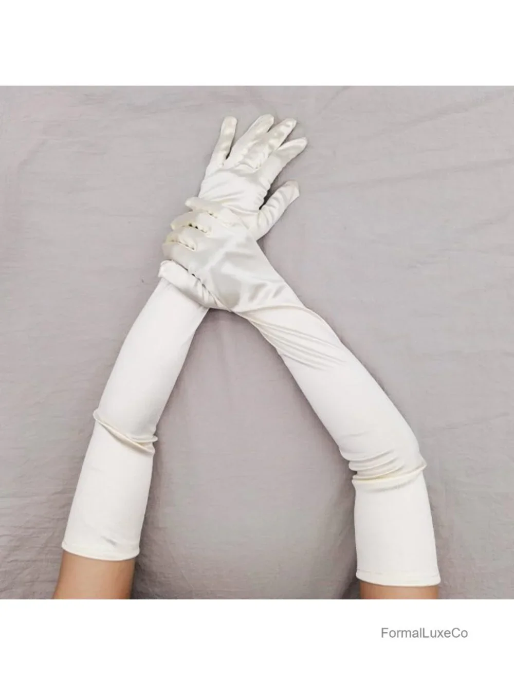 Stretchy Satin Long Opera Gloves 1920s Elbow Length Wedding Costume